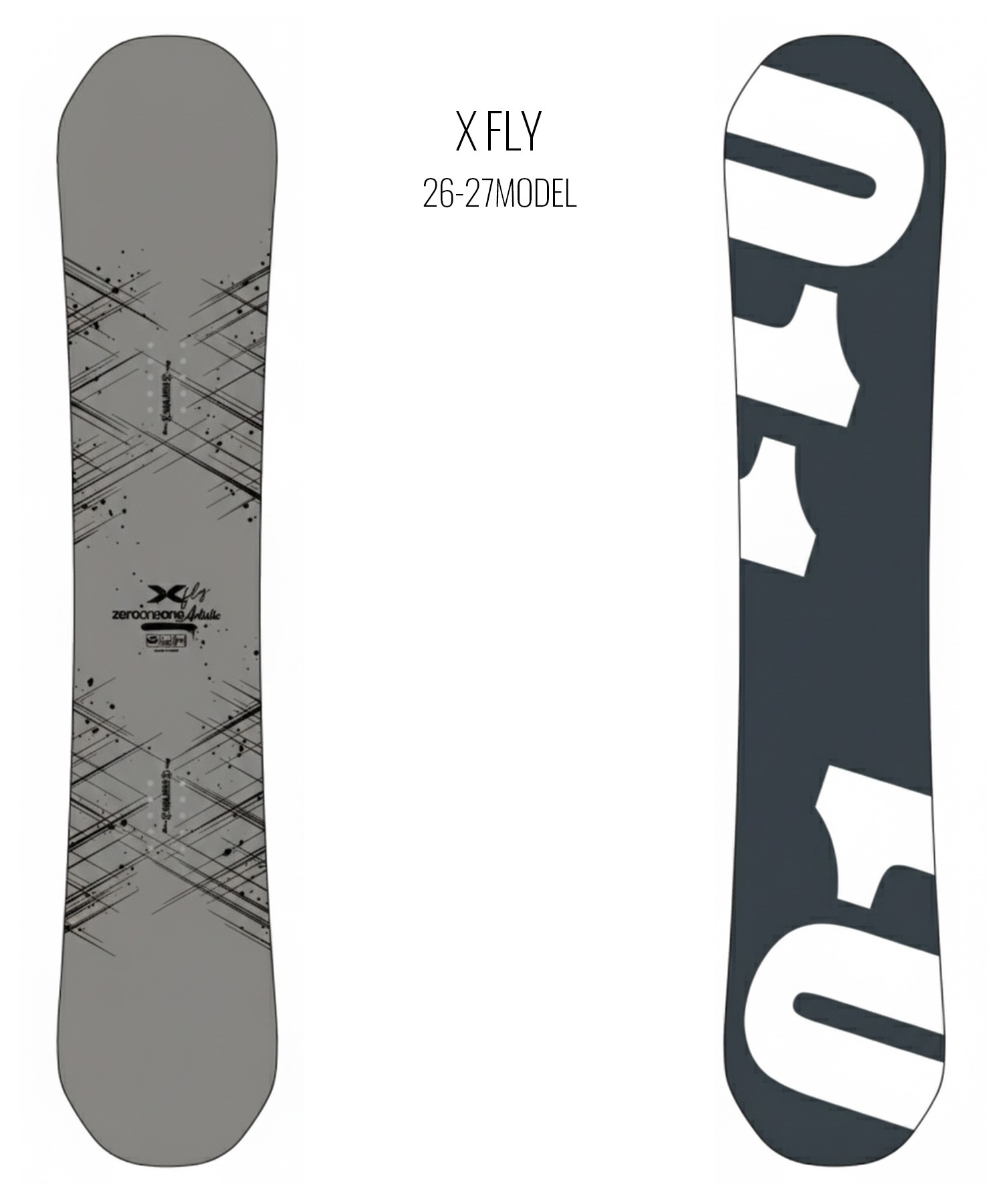 011Artistic ゼロワンワンアーティスティック エックスフライ X FLY スノーボード 板 グラトリ キャンバー 軽量 高反発 ユニセックス 26-27 早期購入(ONECOLOR-138cm)