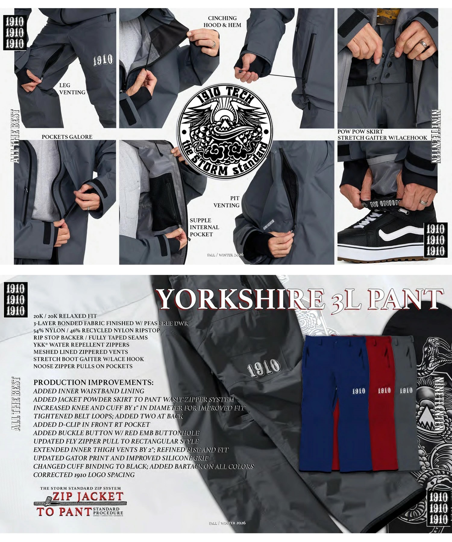 1910 ナインティーンテン ヨークシャー3Lスノーパンツ YORKSHIRE 3L