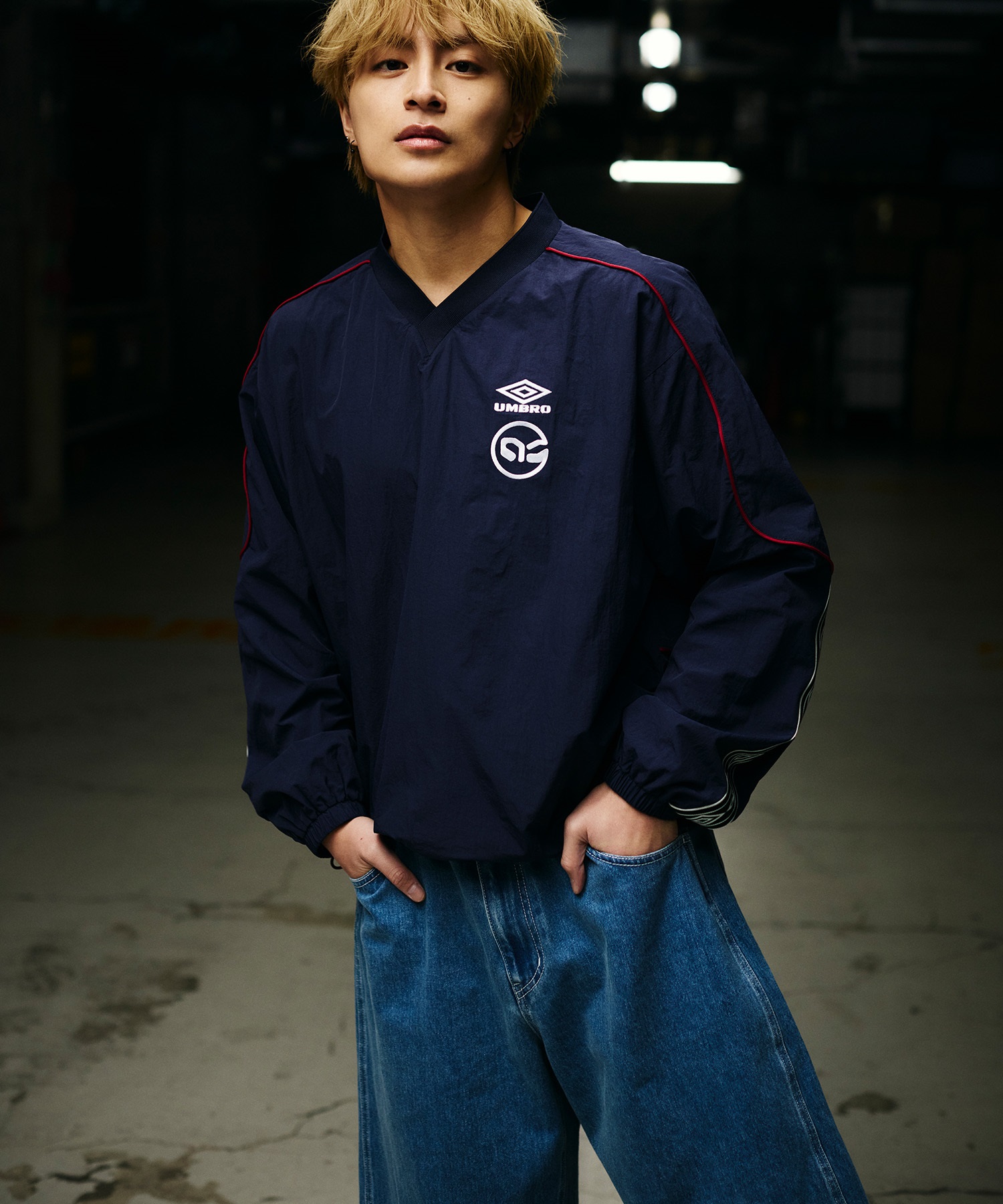 【予約商品 5月上旬より順次発送】UMBRO アンブロ × ALAN SHIRAHAMA デニムショーツ UM26SSAL-PT03(BLACK-M)