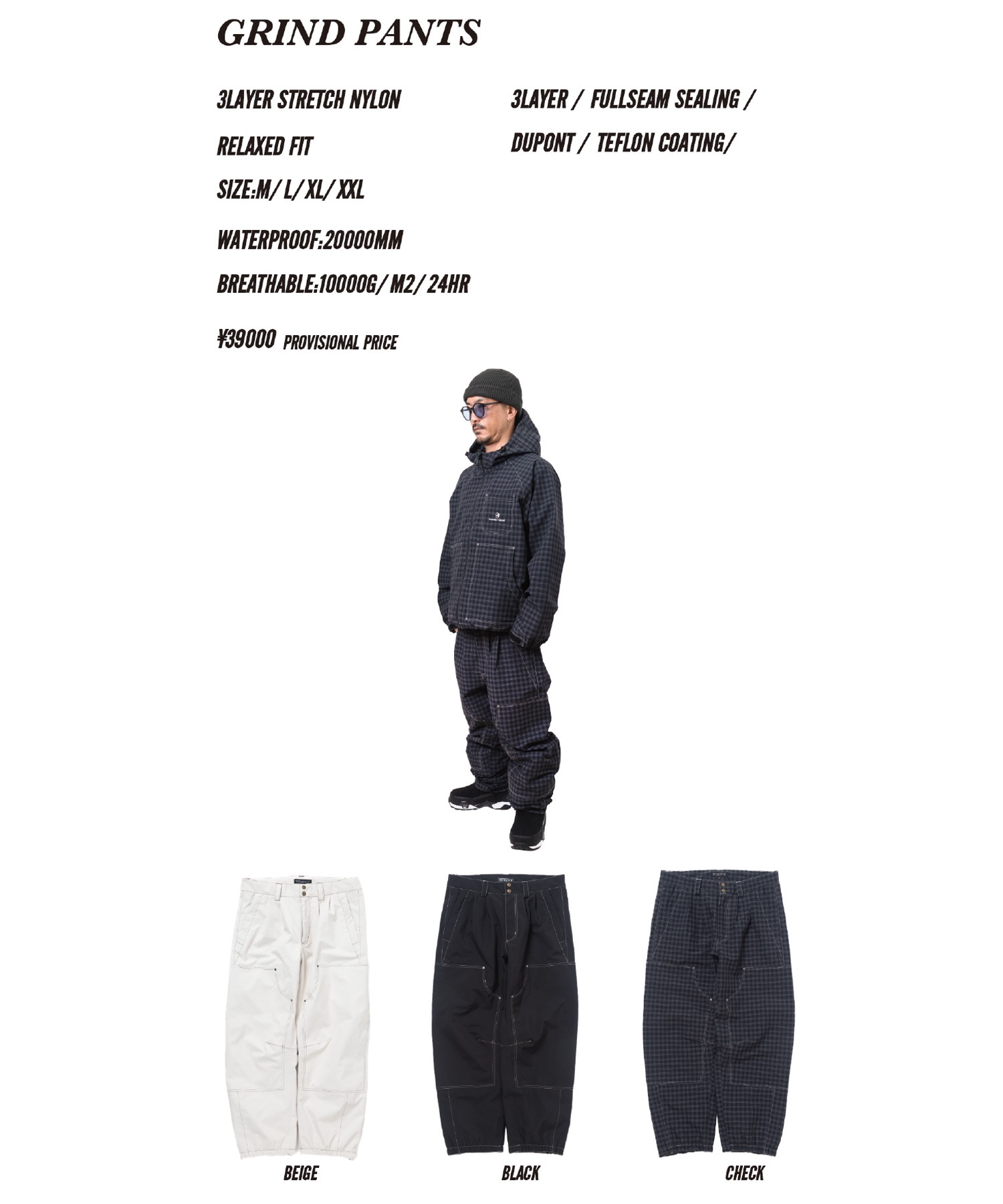 Nomadik スノーボードウェア ワイド　GRIND PANTS ⭐️状態良好⭐️ NOMADIK ノマディック グラインドパンツ GRIND PANTS スノーボード