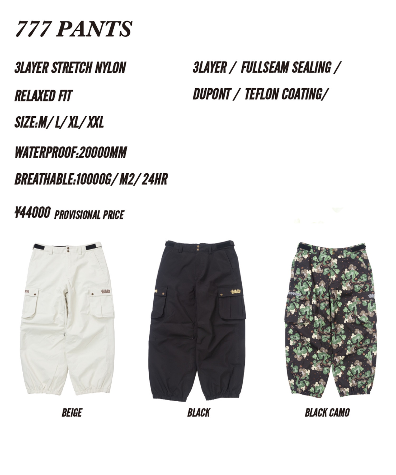 NOMADIK ノマディック スリーセブンパンツ 777 PANTS スノーボード