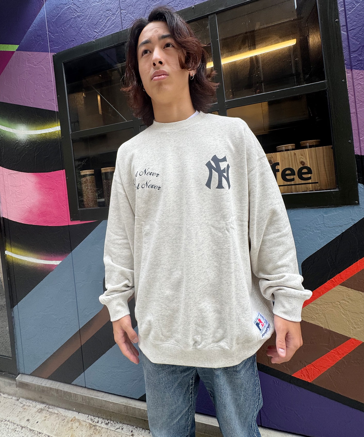 FORGET NEVER フォーゲットネバー トレーナー スウェット メンズ 264OO1TR329FN(GRY-M)