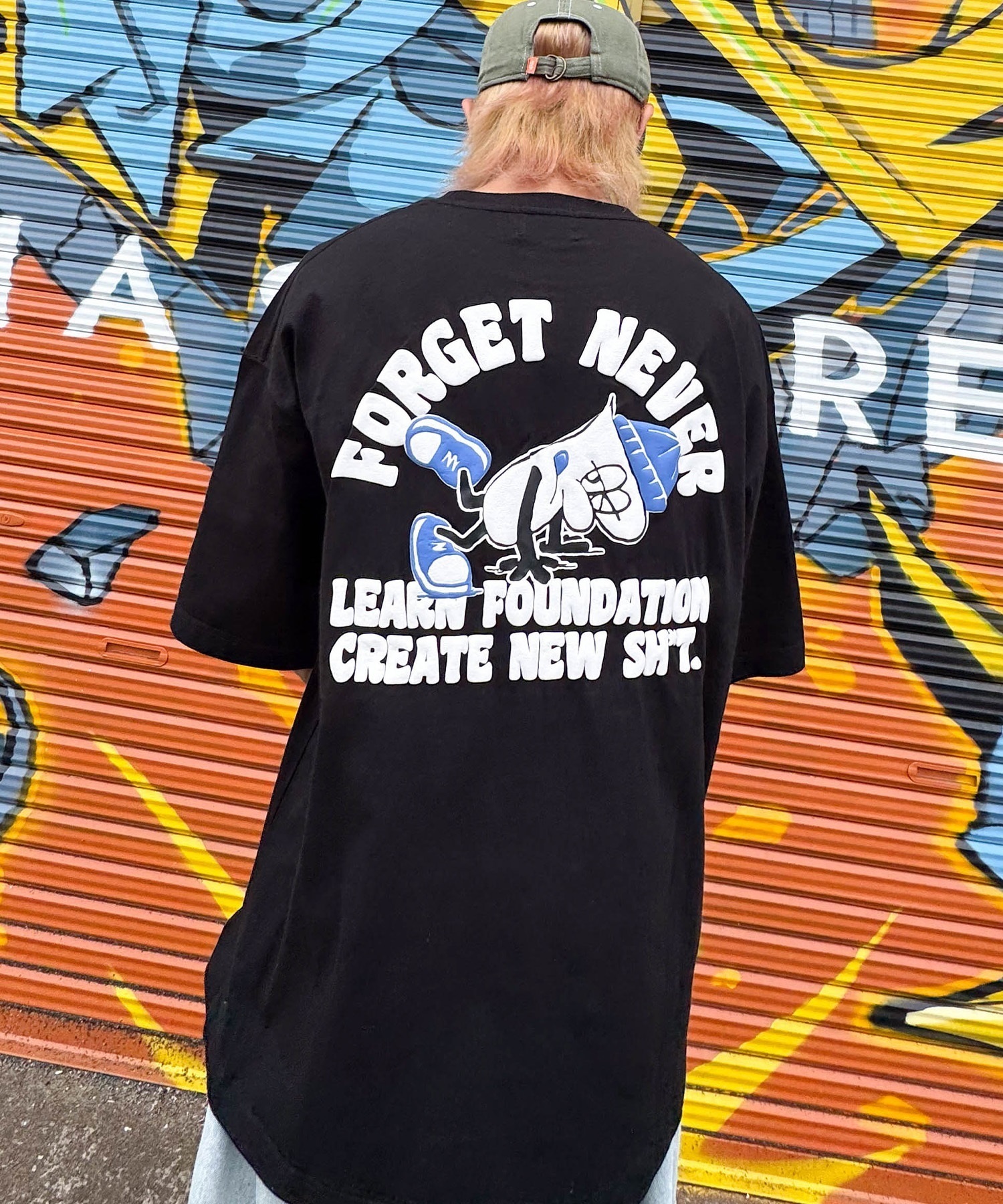FORGET NEVER フォーゲットネバー コラボレーション 半袖 Tシャツ メンズ バックプリント 263OO1ST943FN ムラサキスポーツ限定(WHT-M)