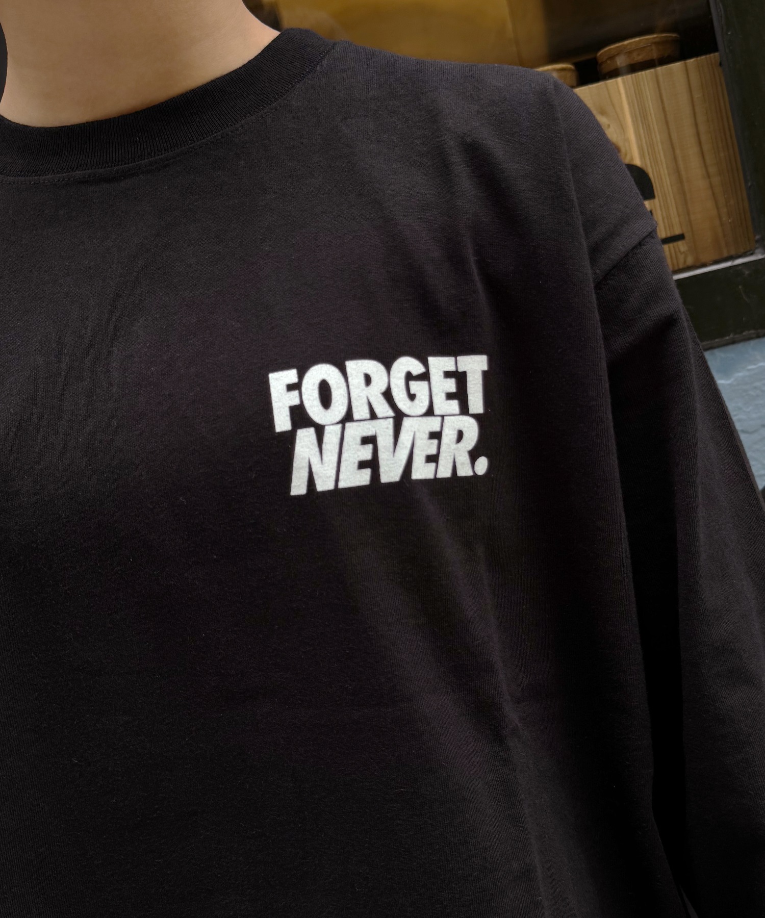 FORGET NEVER フォーゲットネバー 長袖 Tシャツ ロンT メンズ バックプリント 264OO1LT370FN(WHT-M)