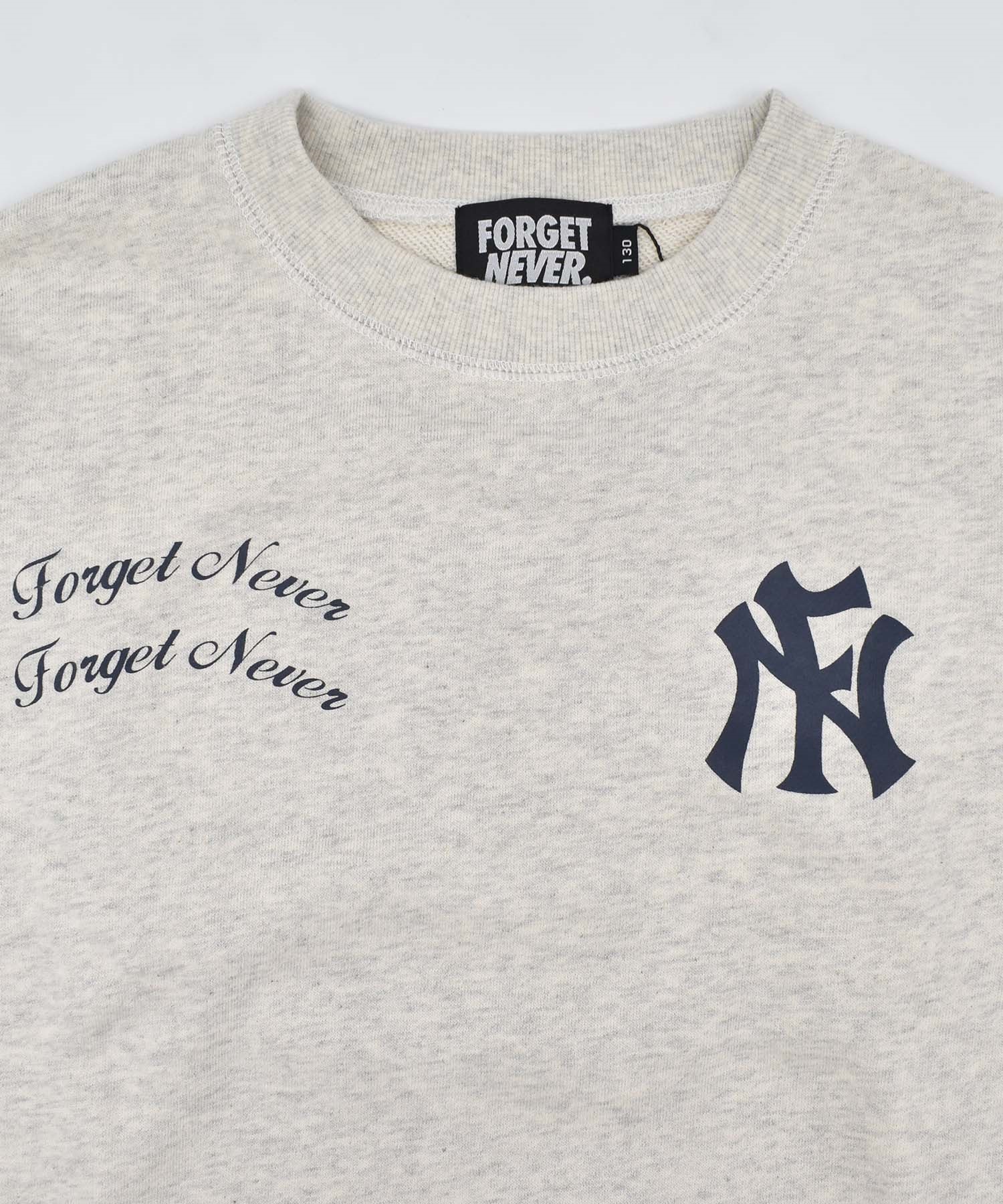 FORGET NEVER フォーゲットネバー トレーナー スウェット キッズ 子供 バックプリント 264OO3TR328FN(GRY-130cm)