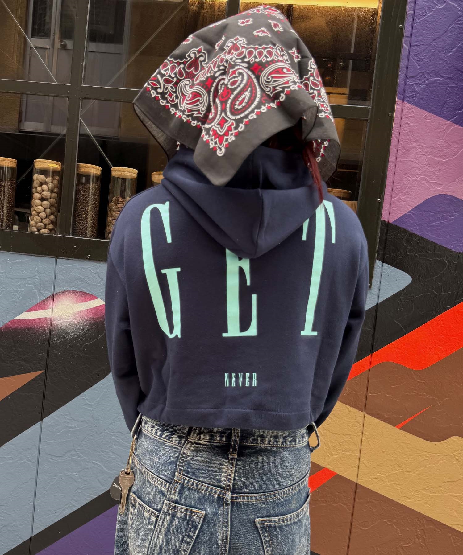 FORGET NEVER フォーゲットネバー プルオーバー パーカー フーディー キッズ 子供 クロップド丈 ショート丈 264OO3PK173FN(GRY-130cm)
