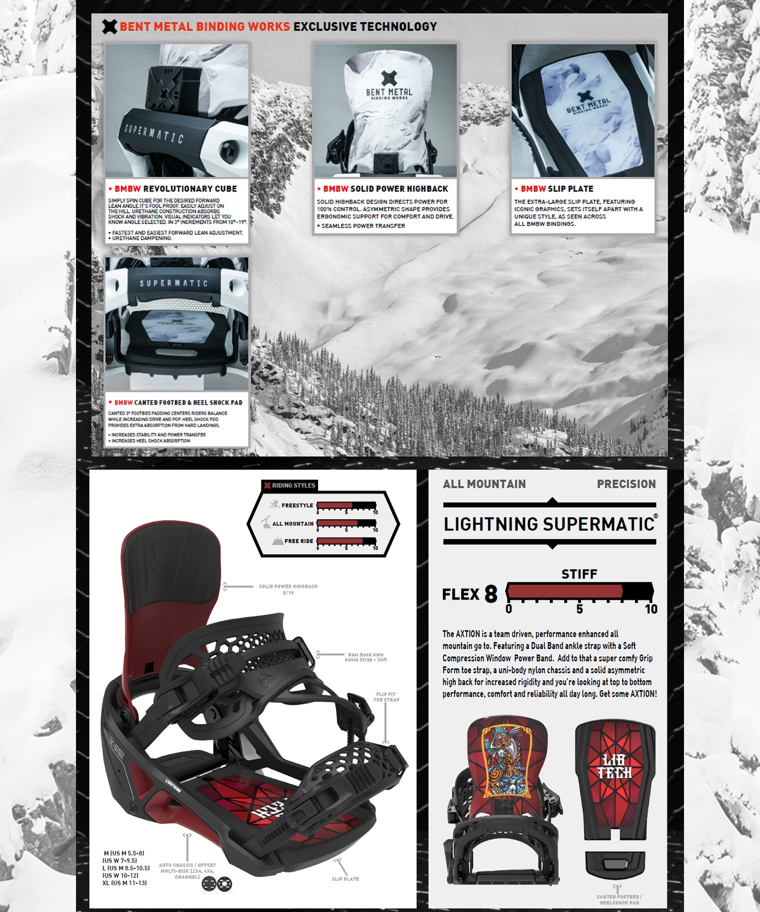BENTMETAL ベントメタル ライトニングスーパーマチック LIGHTNING SUPERMATIC スノーボード バインディング ビンディング ユニセックス 26-27 早期購入(WHITE-M)