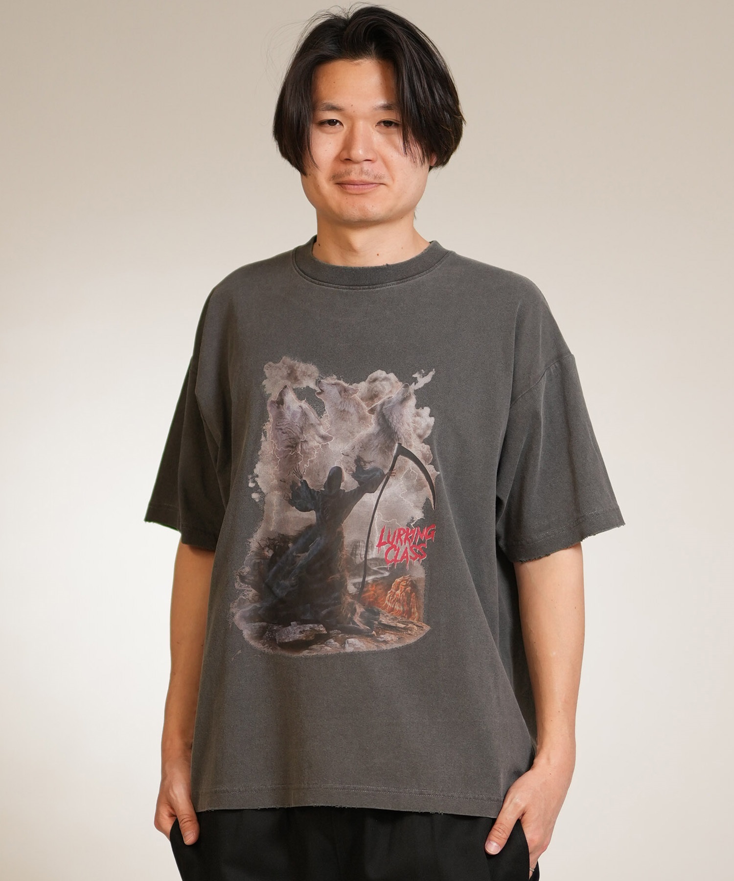 LURKING CLASS ラーキングクラス 半袖 Tシャツ メンズ WOLVES DAMAGED