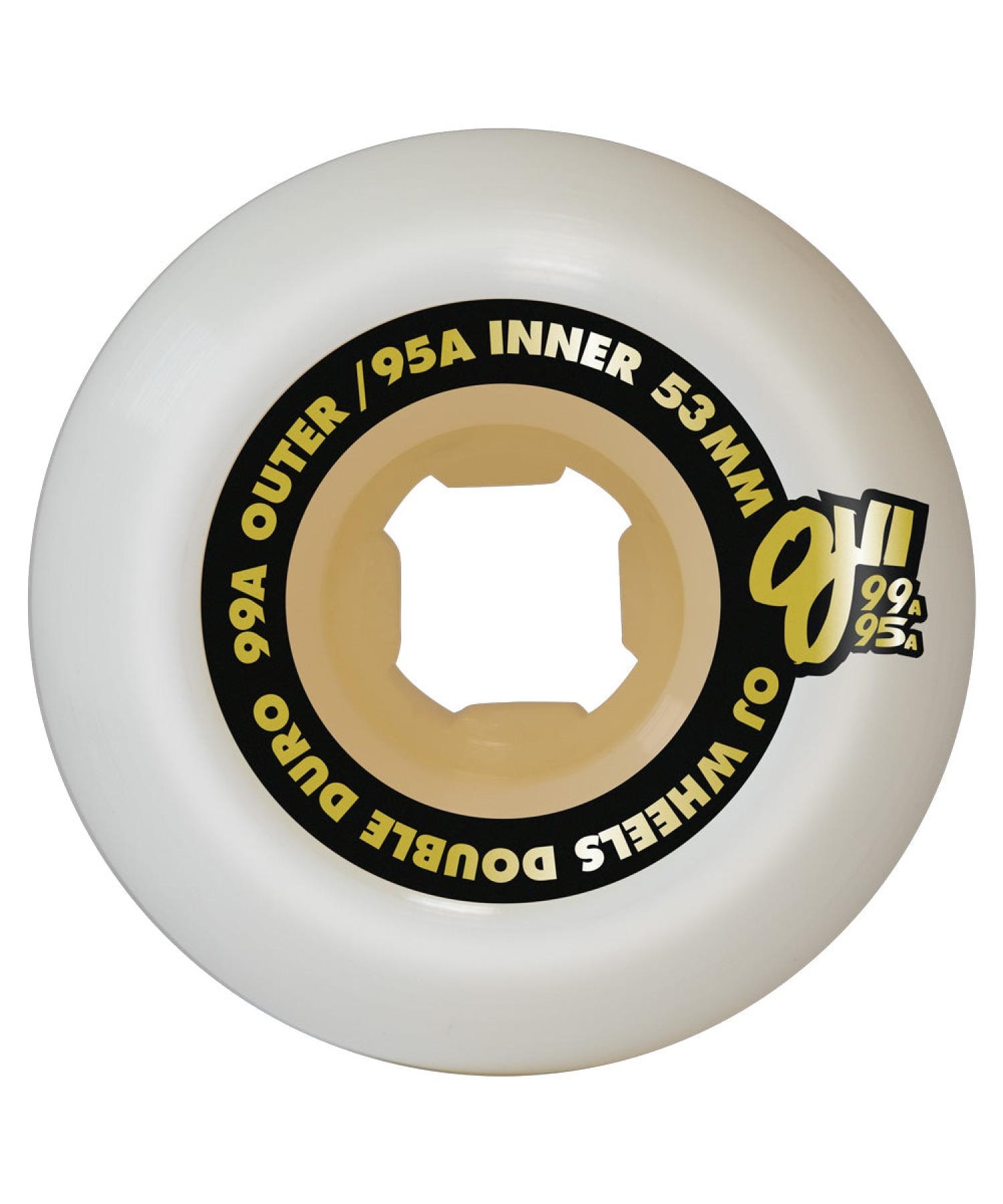 ウィール OJ WHEEL オージェイウィール DOUBLE DURO WHITE/GUM HARDLINE 99A/95A WHEELS(ONE-ONE)