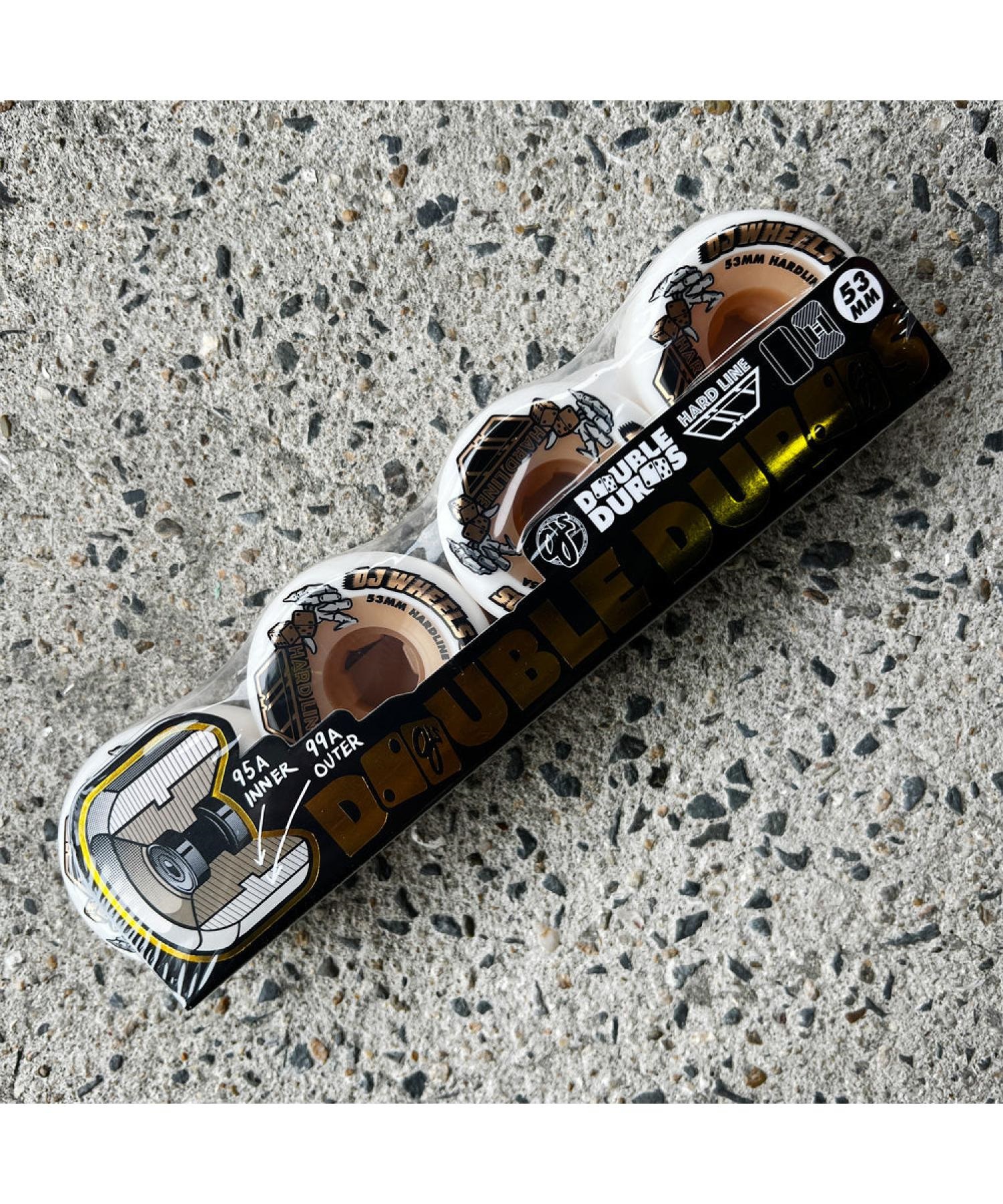 ウィール OJ WHEEL オージェイウィール DOUBLE DURO WHITE/GUM HARDLINE 99A/95A WHEELS(ONE-ONE)