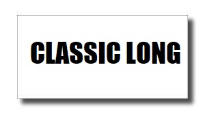 CLASSICLONGLogo - SHOP NEWS | ムラサキスポーツオンラインストア 通販 Label reading 'CLASSIC LONG' in bold black letters on a white card with a subtle drop shadow