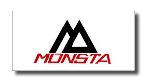 MONSTA logo with black stylized mountains and red MONSTA lettering beneath.