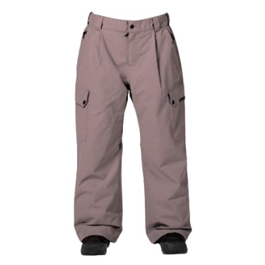 ANTLER - SHOP NEWS | ムラサキスポーツオンラインストア 通販 Mauve snow pants with cargo pockets and an elastic waistband on a white background.