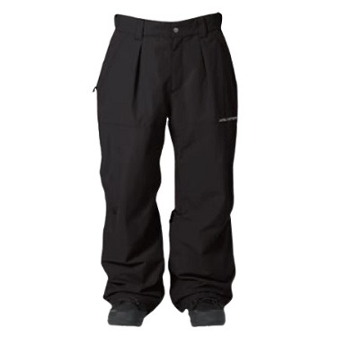 BLACK 2 - SHOP NEWS | ムラサキスポーツオンラインストア 通販 Black outdoor pants with zippered pockets and reinforced cuffs, designed for hiking or snow activities.