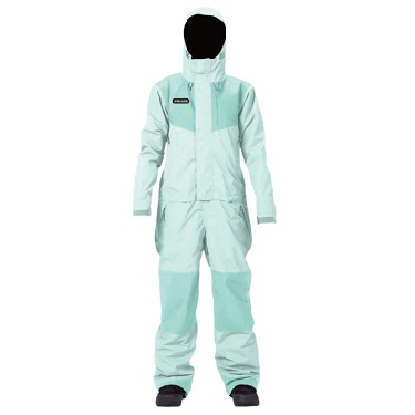 MINT - SHOP NEWS | ムラサキスポーツオンラインストア 通販 Full-body mint-green protective coverall with attached hood and zip front, shown on a mannequin for chemical/cleanroom protection.