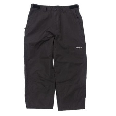 Black knee-length hiking pants with belt loops and a small logo on the left thigh edge.