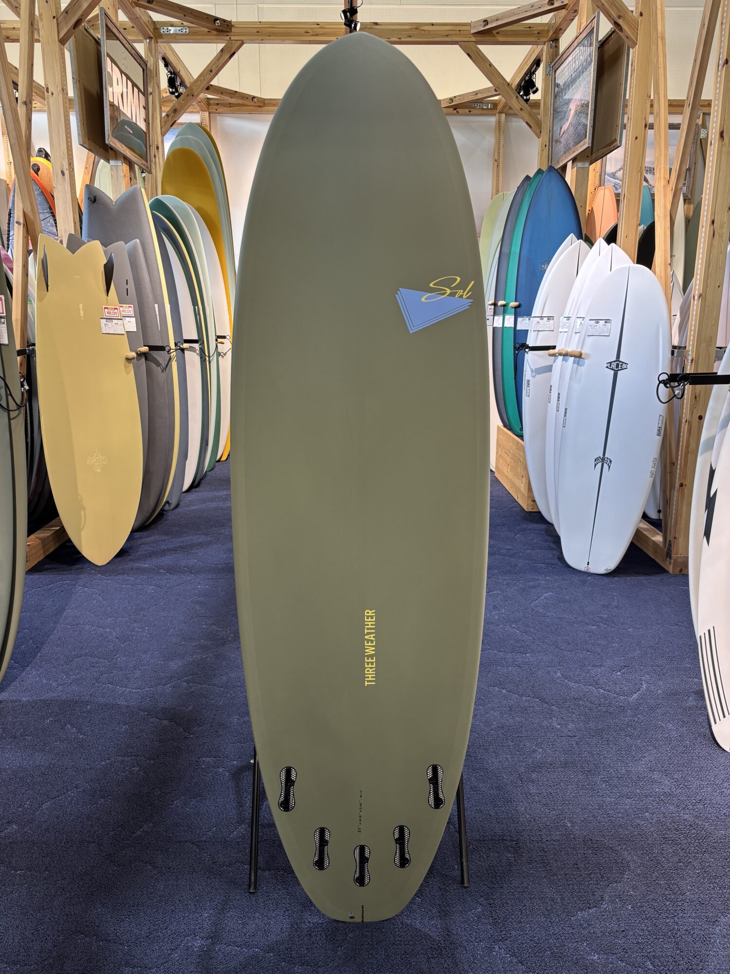 まぁまぁ美品　スリーウェザーサーフボード6.2 THREE WEATHER スリーウェザー CALM カルム サーフボード ロングボード