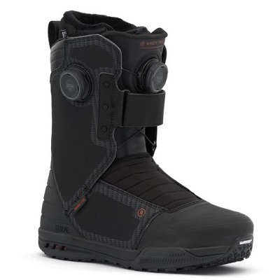 92 - SHOP NEWS | ムラサキスポーツオンラインストア 通販 Black snowboard boot with BOA dial closures and a Velcro ankle strap on a rugged sole