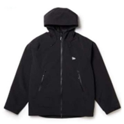 NEWERA1 - SHOP NEWS | ムラサキスポーツオンラインストア 通販 Black hooded jacket with front zipper and two zip pockets, lightweight outerwear.