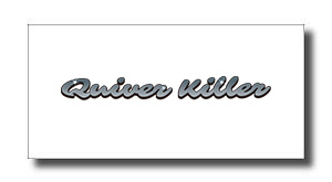 Logo text 'Quiver Killer' in blue cursive with a subtle drop shadow on a white background.