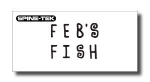 Logo reading 'Feb's Fish' with a Spine-Tek badge in the top-left corner.
