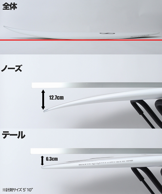 s-DRK_2 - SHOP NEWS | ムラサキスポーツオンラインストア 通販 Overall product diagram of a white streamlined object with side profile; nose length 12.7 cm and tail length 6.3 cm.