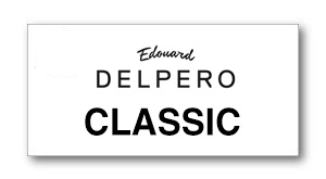 DELPERO CLASSIC LOGO - SHOP NEWS | ムラサキスポーツオンラインストア 通販 Logo card displaying 'Edouard DELPERO CLASSIC' in black on white with a subtle shadow.