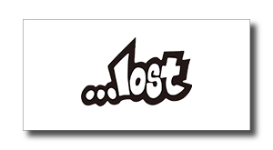 Logo featuring the stylized word '...lost' in black lettering.
