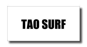 TaoSurfLogo - SHOP NEWS | ムラサキスポーツオンラインストア 通販 TAO SURF logo: bold black text on a white card with a subtle drop shadow