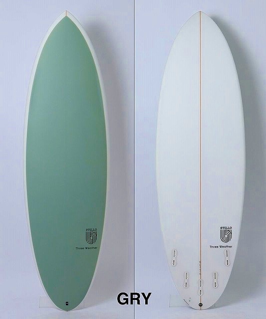 Two surfboards standing upright side by side: left green with white edge, right white with a brown stringer and fin boxes along the bottom