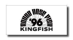 Logo with circular text around a fish silhouette, displaying KINGFISH and the number 96