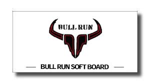 KVzNLg3 - SHOP NEWS | ムラサキスポーツオンラインストア 通販 Logo of a stylized bull head with horns, with 'BULL RUN' above and 'BULL RUN SOFT BOARD' below.