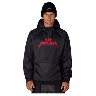 METALLICA BONDED FLEECE PULLOVER HOODY - SHOP NEWS | ムラサキスポーツオンラインストア 通販 Man wearing a black Metallica hoodie and black beanie, facing the camera.