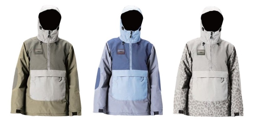 タイトルなし - SHOP NEWS | ムラサキスポーツオンラインストア 通販 Three hooded jackets on a white background: olive, blue, and gray leopard-print, each with a front pouch pocket and zip.