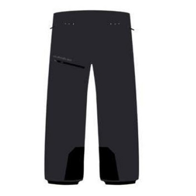 Dark knee-length shorts with a diagonal zipper pocket on the left thigh and reinforced knee panels.
