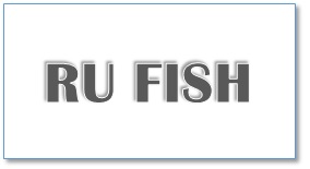 RU FISH - SHOP NEWS | ムラサキスポーツオンラインストア 通販 Logo displaying the words 'RU FISH' in bold gray 3D letters on white background.