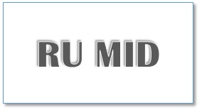 RU MID - SHOP NEWS | ムラサキスポーツオンラインストア 通販 Stylized gray 3D text reading 'RU MID' on a white background.