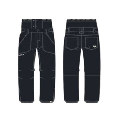 Pair of dark blue jeans shown from front and back, highlighting contrast stitching and back pocket logo.